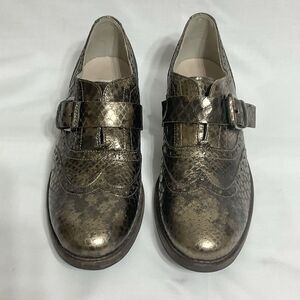 Clarks Tomina Mia Bronze Metallic Leather Wingtip Oxfords Womens Size 9.5M EU 41